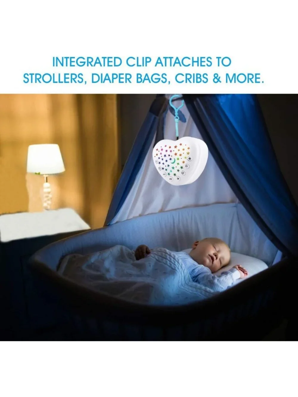 Portable White Noise Machine & Baby Sleep Soother with 15 Sounds, Night Light